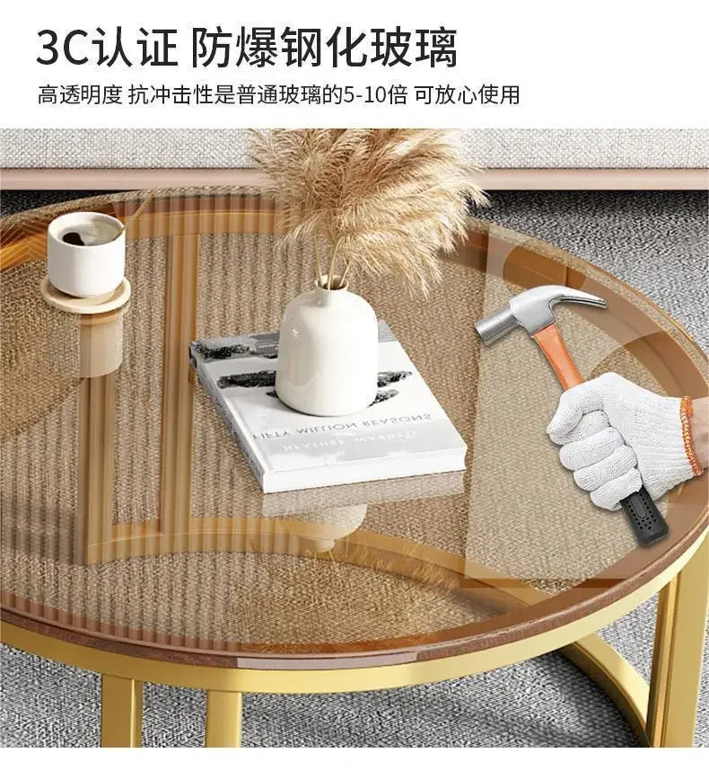 2pcs Light Luxury Rock Plate Tea Coffee Tables Minimalist Modern Scalable Center Tables Sofa Side Table Living Room Furniture