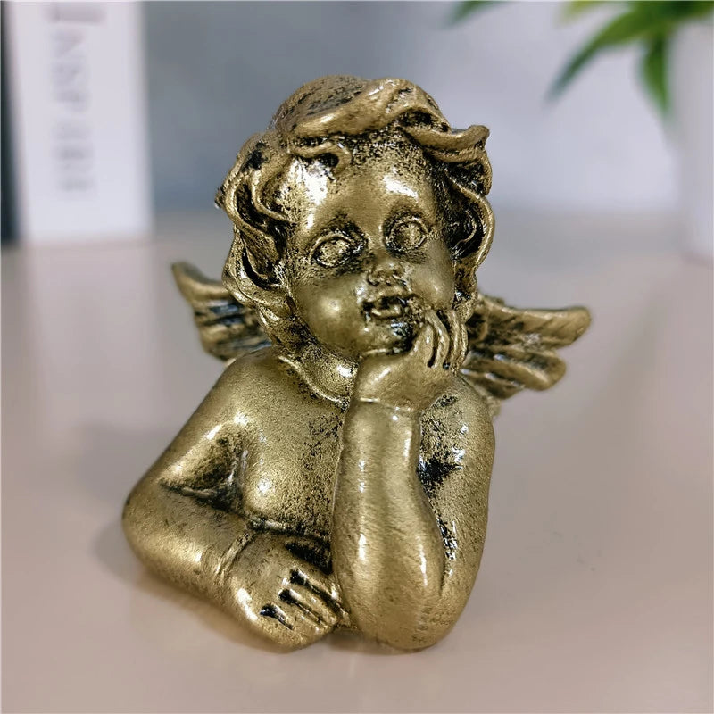 Golden Angel Fairy Figurines - Resin Prayer Statue | Wedding & Home Decor