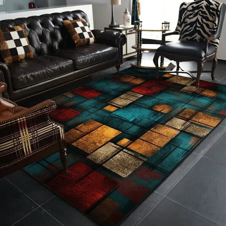 Abstract Geometric Rug - Modern Art Living Room Carpet