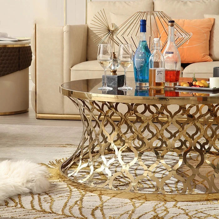 creative corner few gold stainless steel round few mirror edge few sofa side table side cabinet casual small coffee table