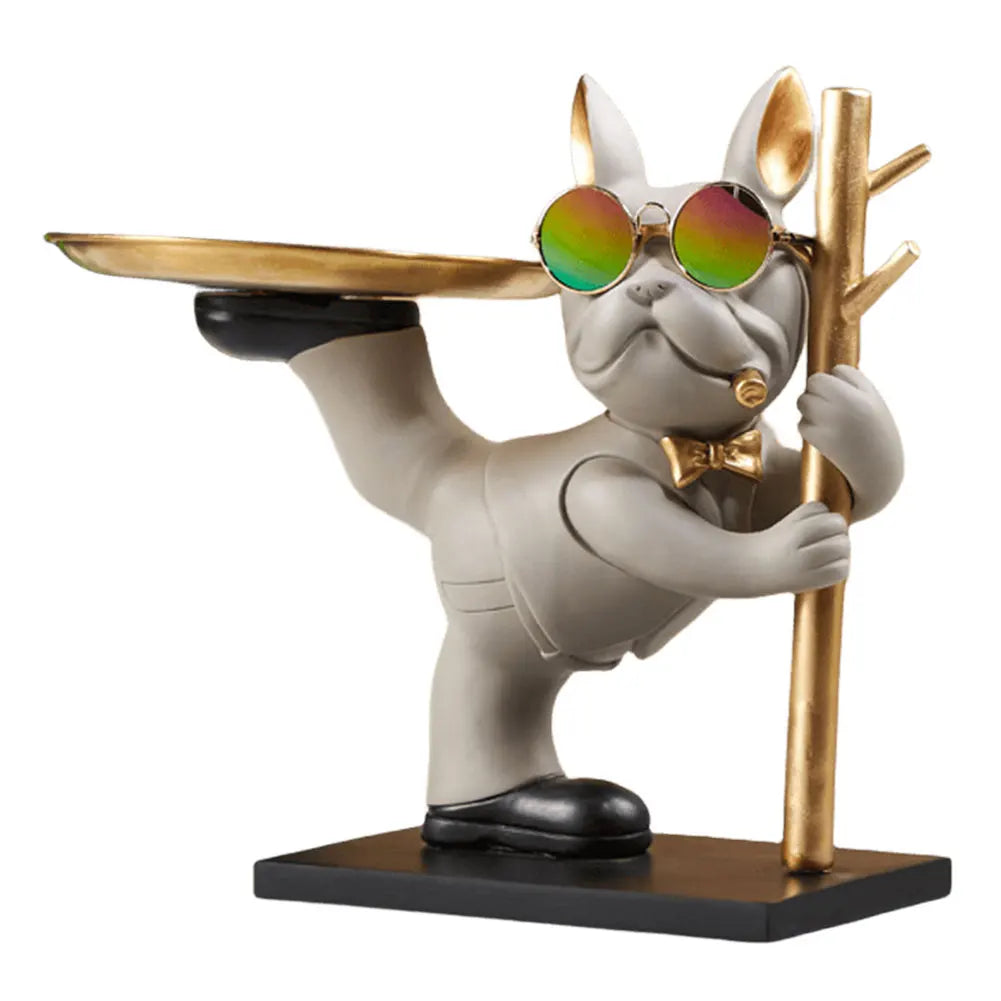 Magnate Pitbull Statue - Resin Sculpture with Storage Tray | Home Decor