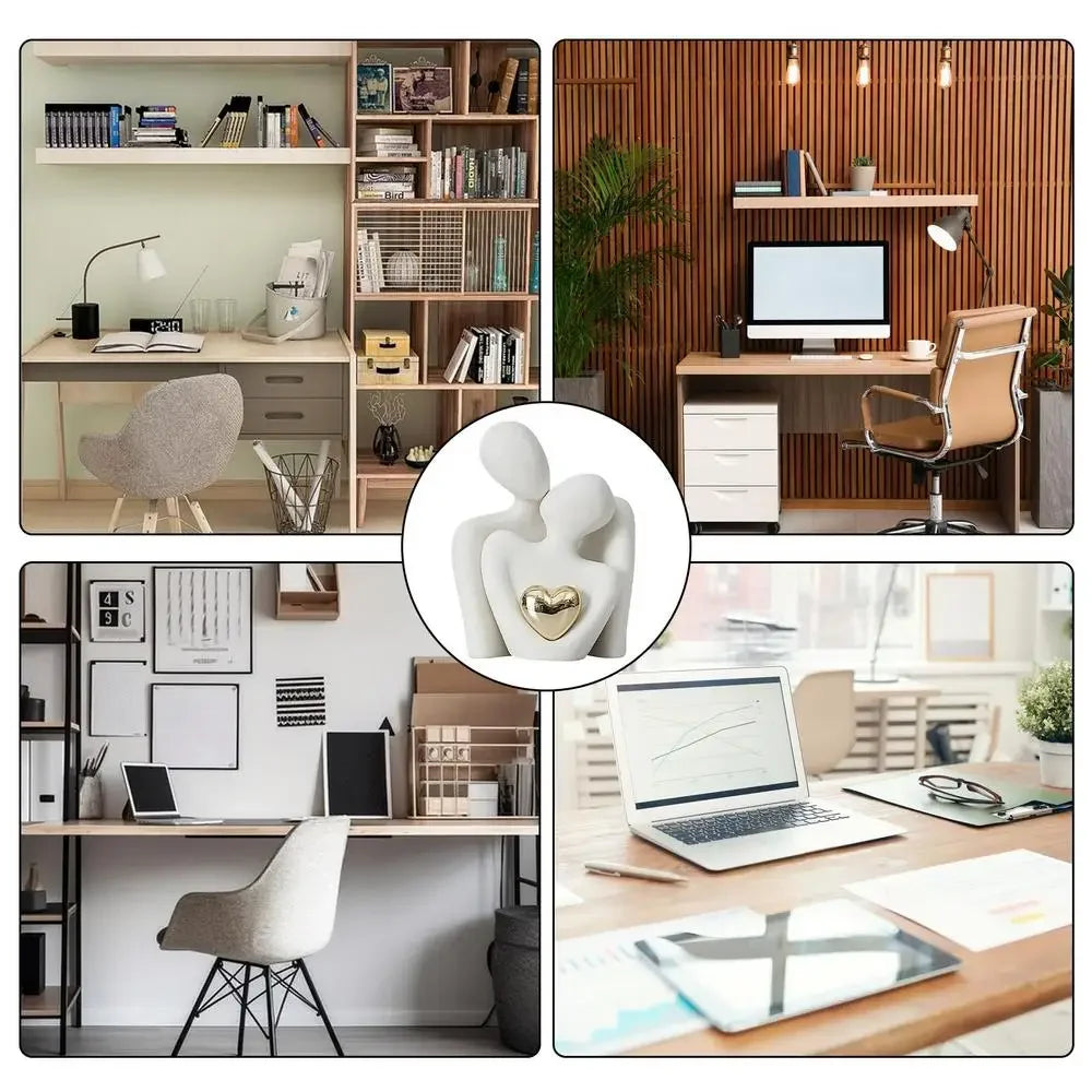 Nordic Decorative Abstract Couple Statue Modern Decoration Home Sculpture Ceramic Figure Figurines Living Room Crafts Ornaments