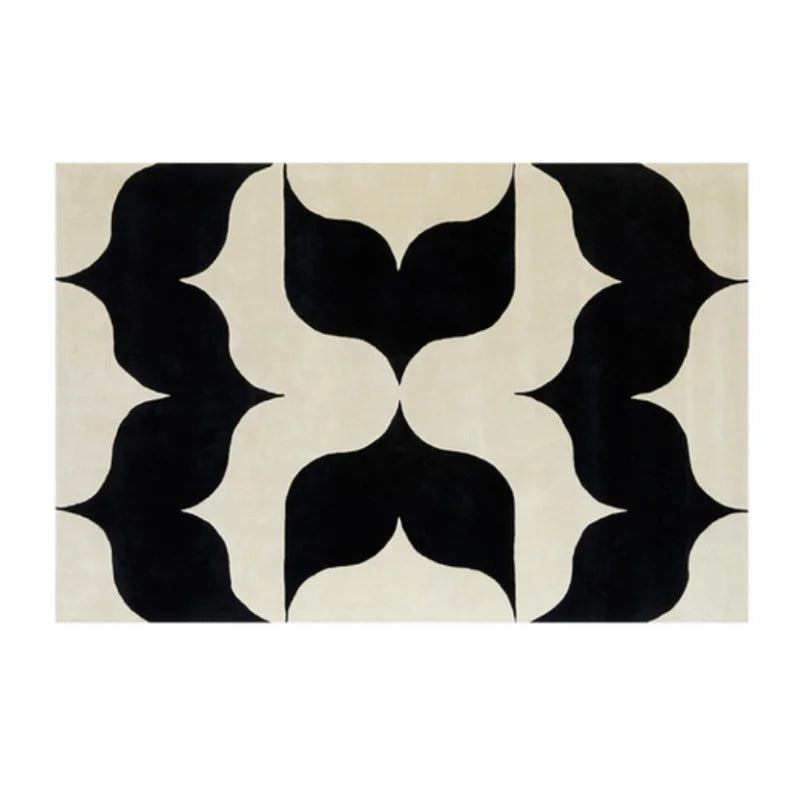 Retro Striped Rug - Navy & White or Black & White Geometric Carpet