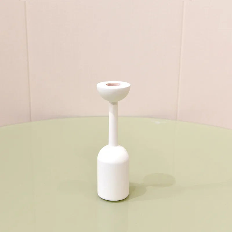 Solid Wooden Travel Menorah - Handcrafted Jewish Candle Holder for Shabbat, Wedding Decor & Ritual Candlesticks (1-Piece Set)