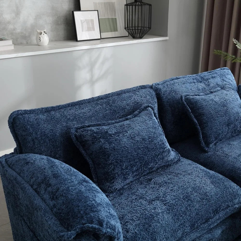 Cloud Couch 77": Oversized 3-Seat Chenille Loveseat with Removable Covers