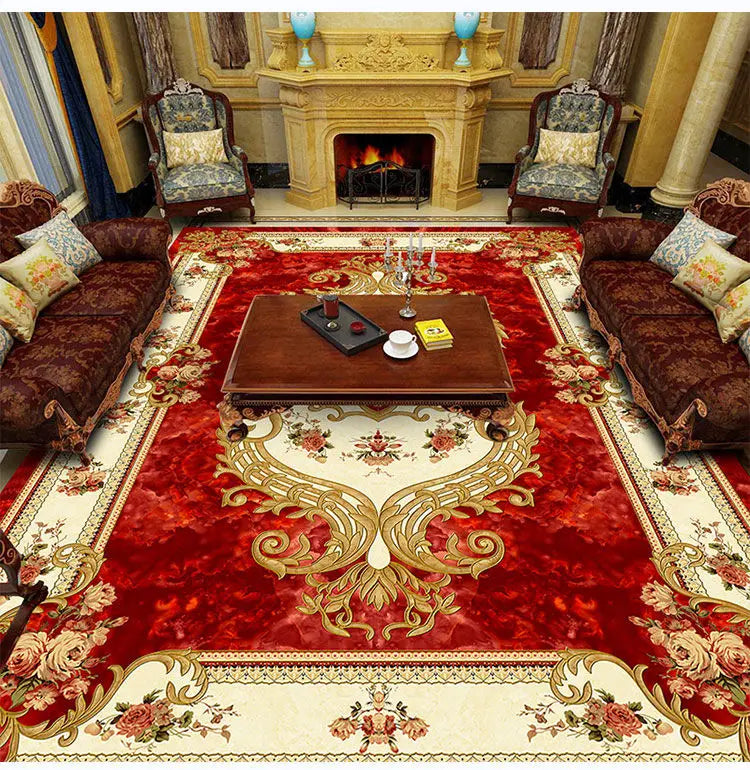 Traditional Floral Medallion Rug – Ornate Persian-Style Carpet for Living Room