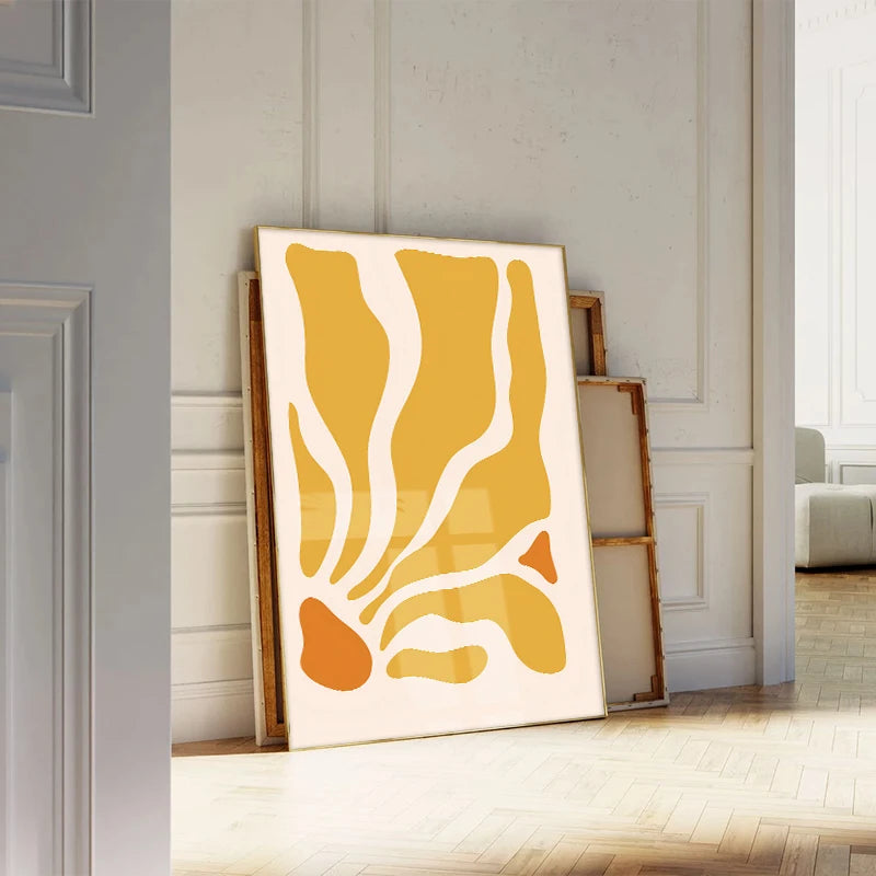 Matisse Print Bohemian-style poster Yellow Wavy Leaves Wall Art decorative painting Home Bedroom Decor Prints Canvas painting