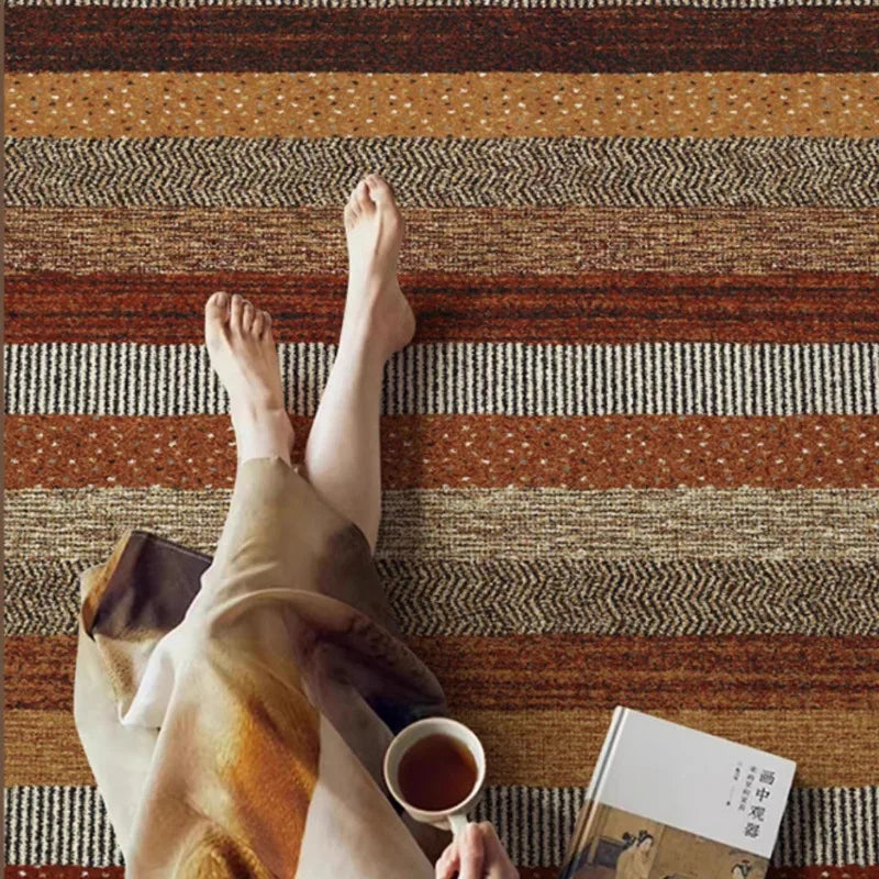 Retro Striped Carpet - Modern Luxury Living Room Rug