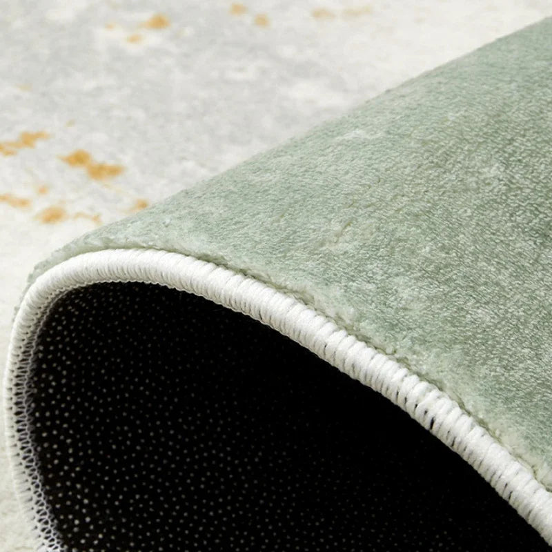 Geometric Colour Block Area Rug - Black and White Striped Border - Multiple Colours