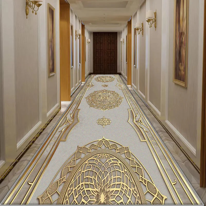 Modern Luxury Hall Runner Decoration Bedroom Washable Hall Carpet Chinese Style Doorway Rug Doorway Lobby Non-slip Mat Stairs