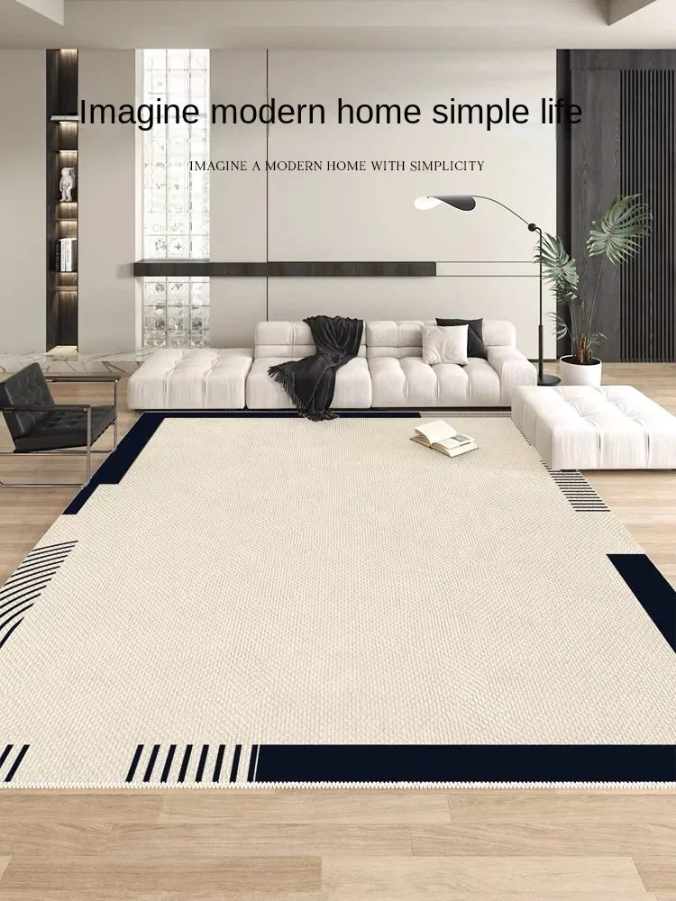 VIKAMA Living Room Rug Modern Simple Black Sofa Table Mat Light Luxury Bedroom Bed Blanket Home Crystal Velvet Large Area Mat