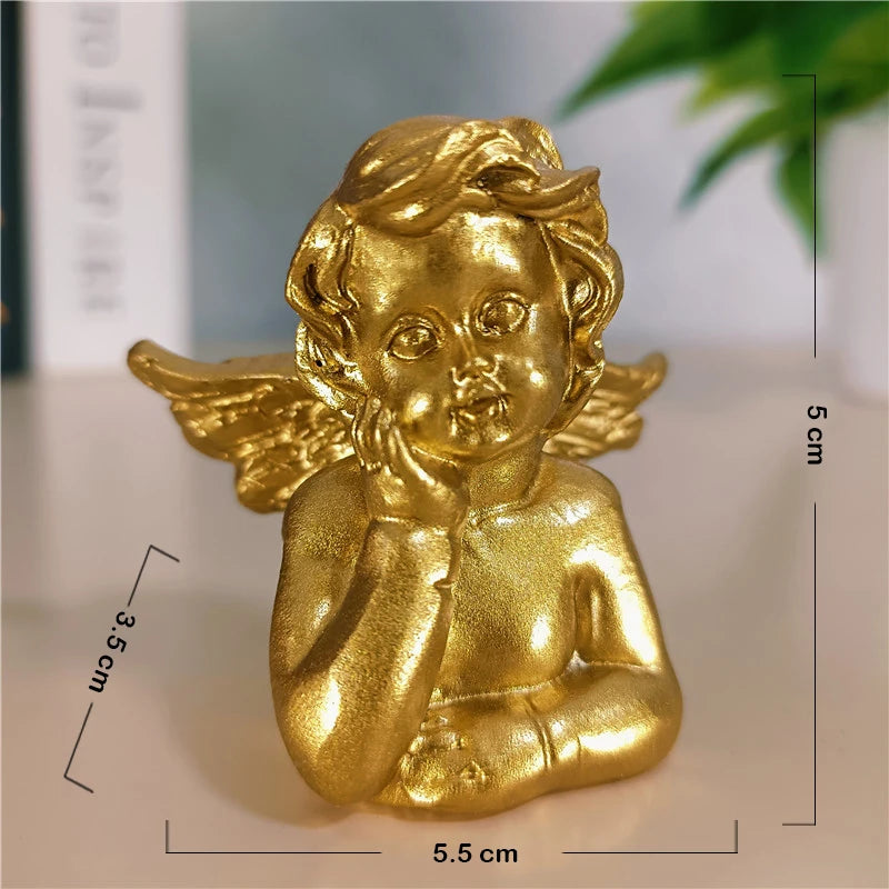 Golden Angel Fairy Figurines - Resin Prayer Statue | Wedding & Home Decor