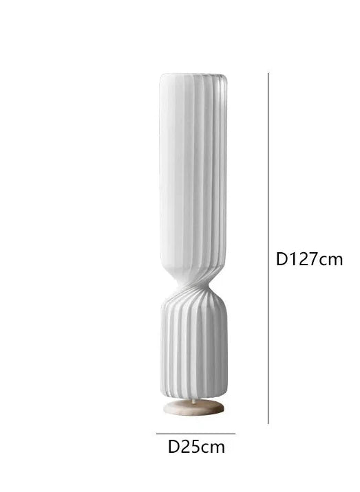 Floor Lamp: Sculptural Fluted Design in White - Modern Statement Lighting