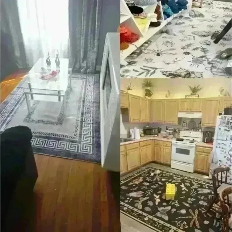 Luxury Gradient Carpet Collection Golden Veins Abstract Patterns Green Teal Brown Grey Tones Large Area Rugs Modern Lounge Decor