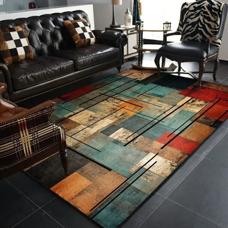 Abstract Geometric Rug - Modern Art Living Room Carpet