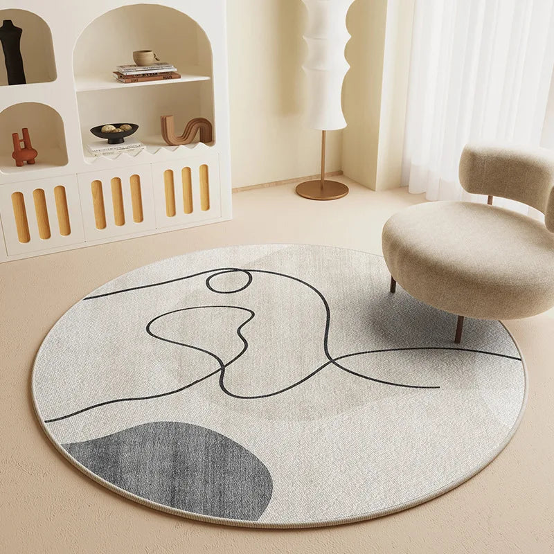 Round Faux Wool Area Rug - Multiple Designs - 60cm or 80cm