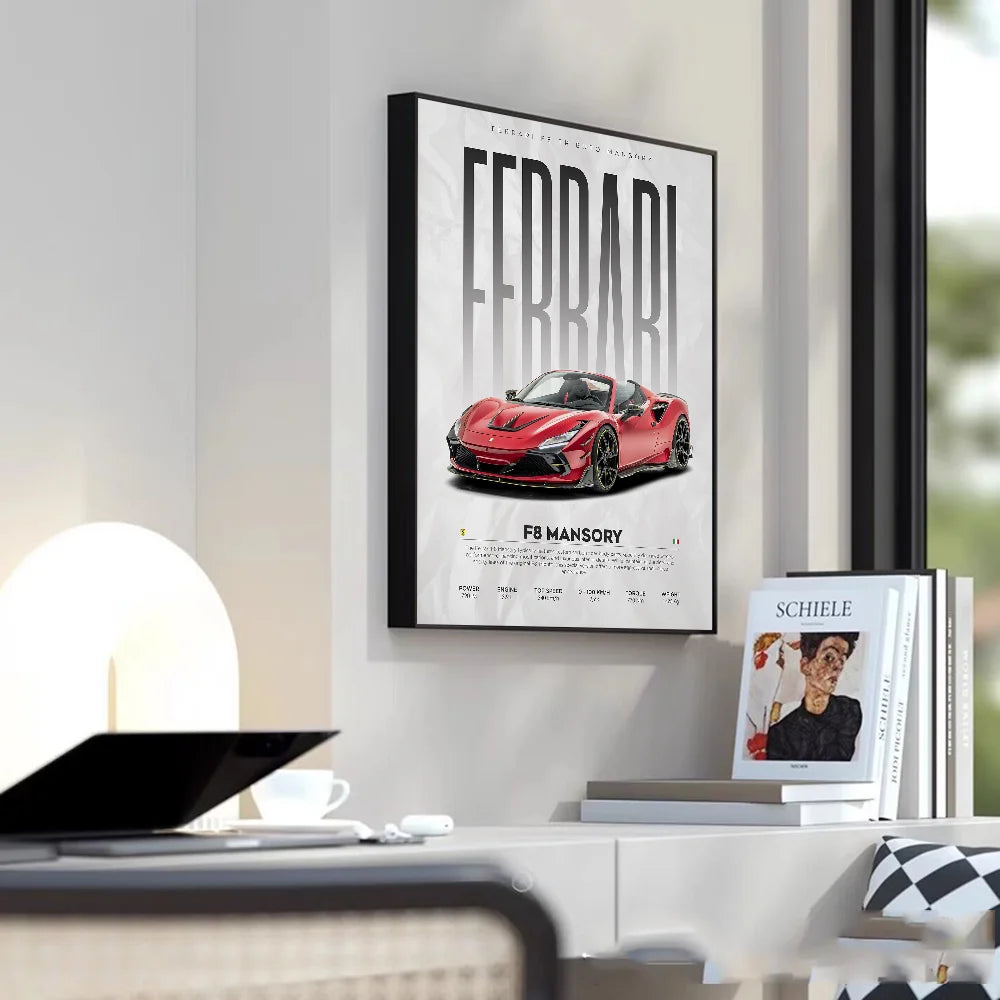 Famous Cars P1 765LT F8 SVJ 488 Poster Wall Art Print Poster Decorative Mural Modern Home Decor Birthday Gift Unframed