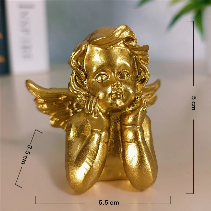 Golden Angel Fairy Figurines - Resin Prayer Statue | Wedding & Home Decor