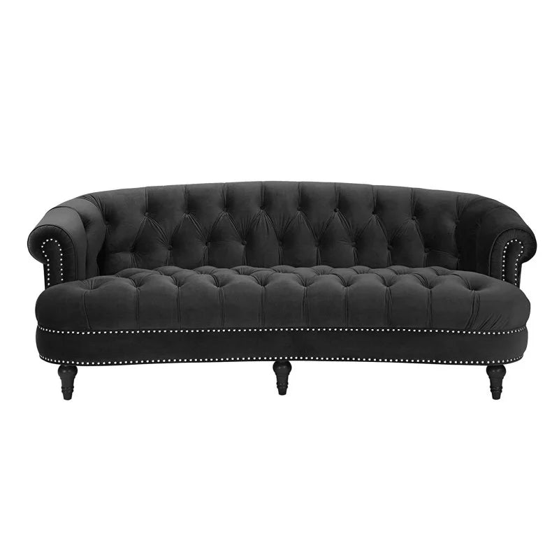 Velvet Sofa 3-Seat: Luxurious Upholstered Couch for Living Room, Hotel & Apartment