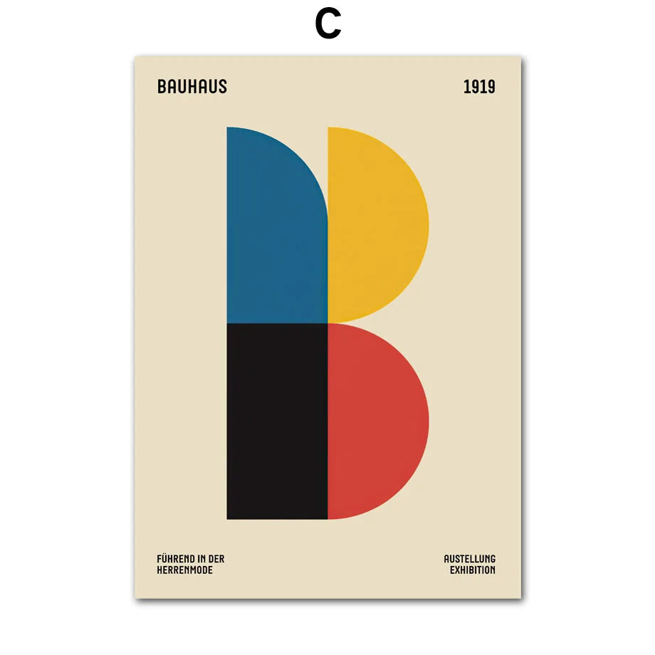 Bauhaus Geometry ,Mondrian Gallery Wall Pop Art ,Canvas Painting - Nordic Posters And Prints Wall Pictures For Living Room Decor