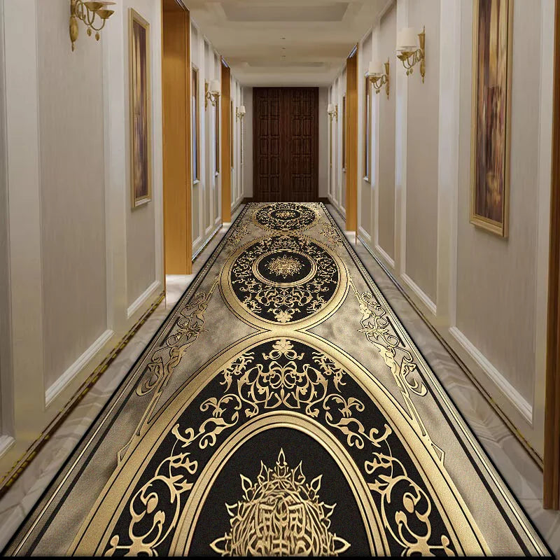 Modern Luxury Hall Runner Decoration Bedroom Washable Hall Carpet Chinese Style Doorway Rug Doorway Lobby Non-slip Mat Stairs