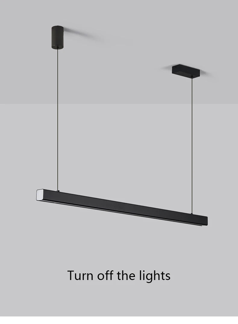 LED Linear Chandelier: Modern Minimalist Pendant Light for Dining Room & Kitchen Island