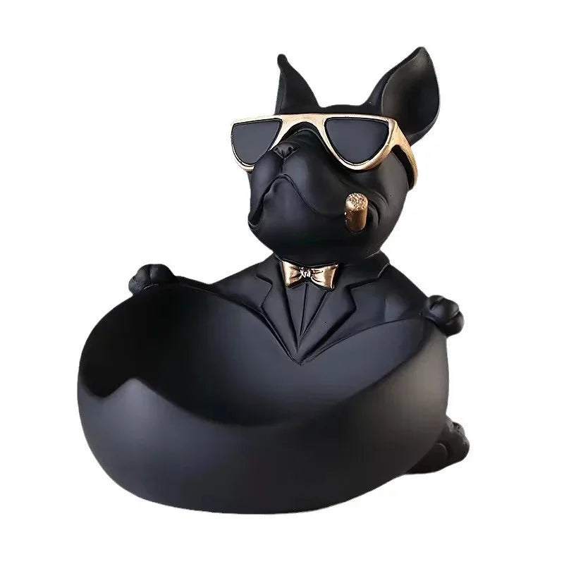 Cool Dog Figurine Storage Box - Resin Sculpture | Home Decor