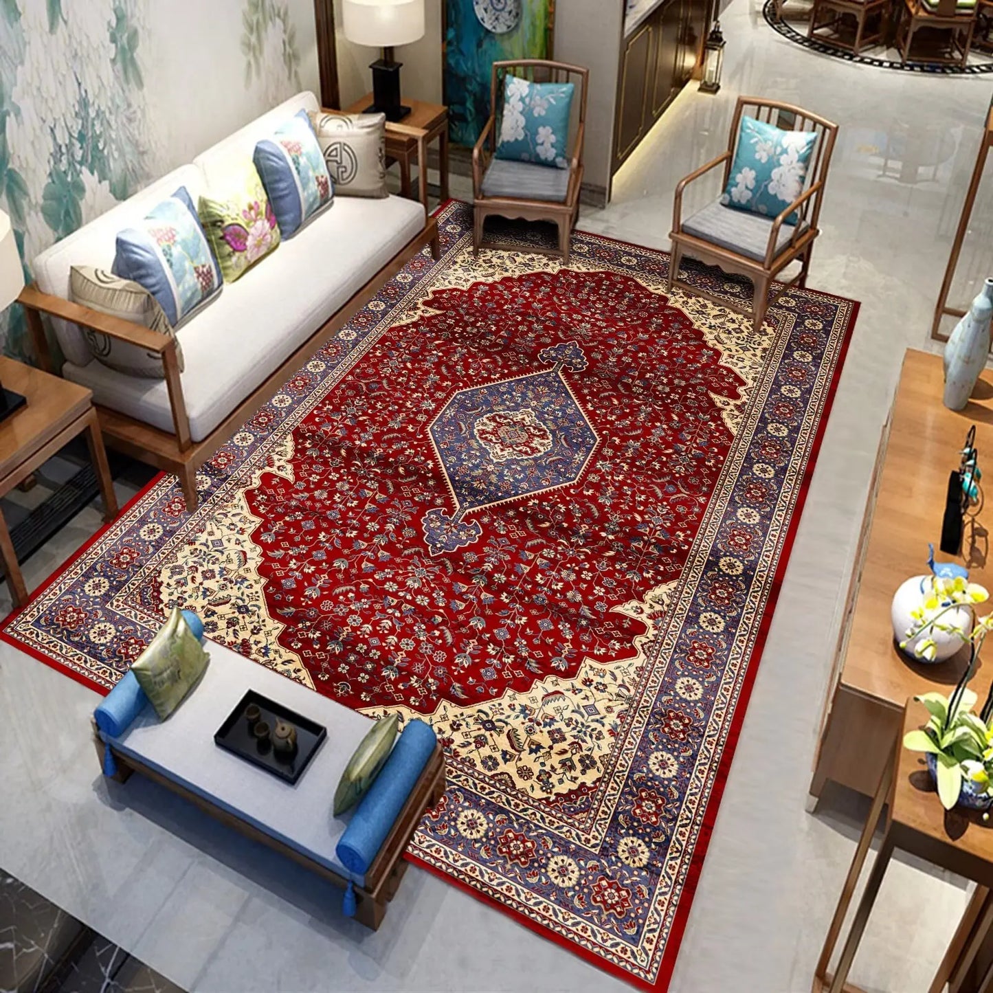 Persian Luxury Rug - Traditional Medallion Area Carpet