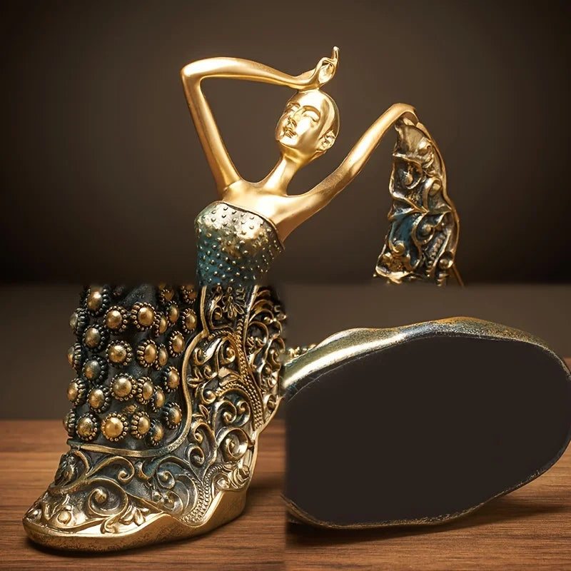 Resin Peacock Dancer Figurine - Luxury Nordic Sculpture | Home Decor