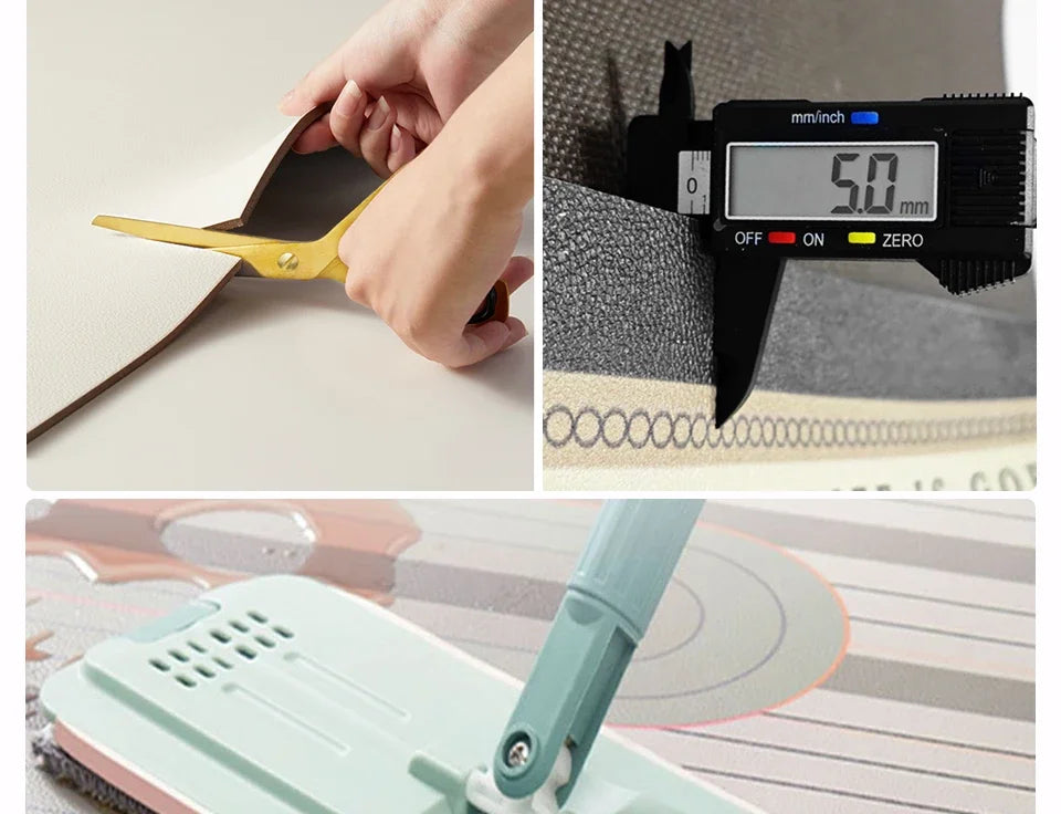 Mat for Kitchen Carpet Waterproof PVC Long Floor Mats Leather Oil Proof Anti-slip Carpets Black White Plaid Home Decoration Rug