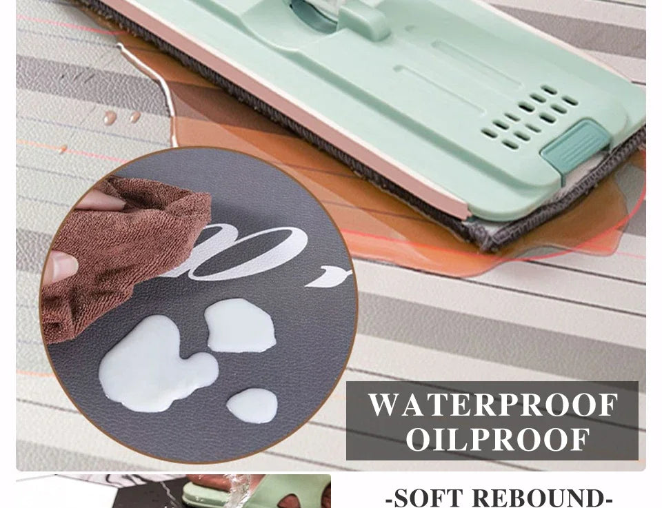 Mat for Kitchen Carpet Waterproof PVC Long Floor Mats Leather Oil Proof Anti-slip Carpets Black White Plaid Home Decoration Rug