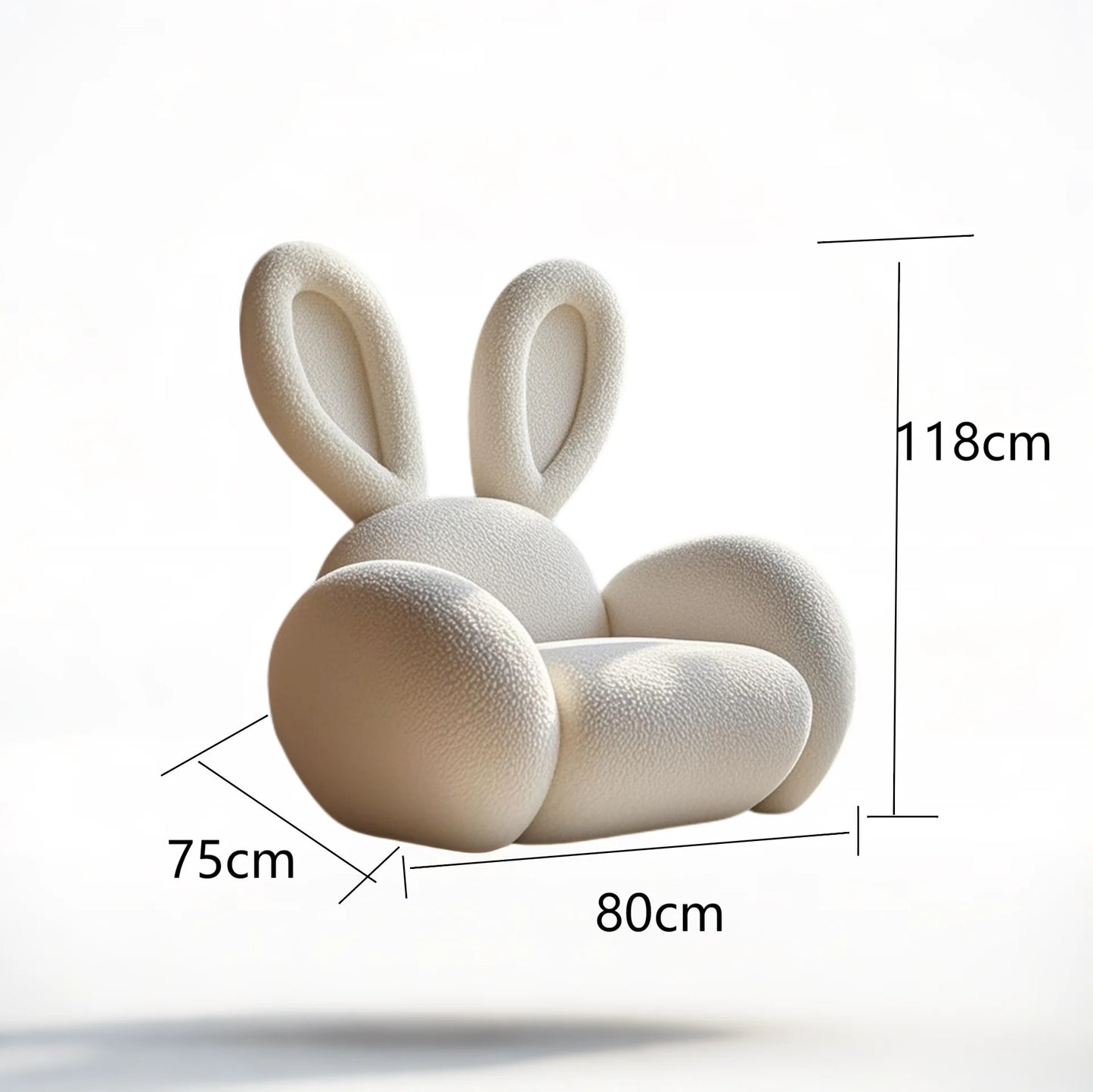 Cream Wind Creative Rabbit Fabric Sofas Living Room Single Sofa Furniture Couch Armchair White Pink Grey 1 Person Sofa luxury