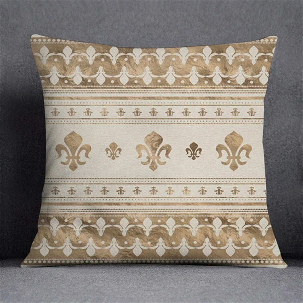 Black Gold Elegant Design Cushion Cover Symmetrical Plant Pillowcase Home Car Pillows Decor For Living Room Sofa Square Cushions