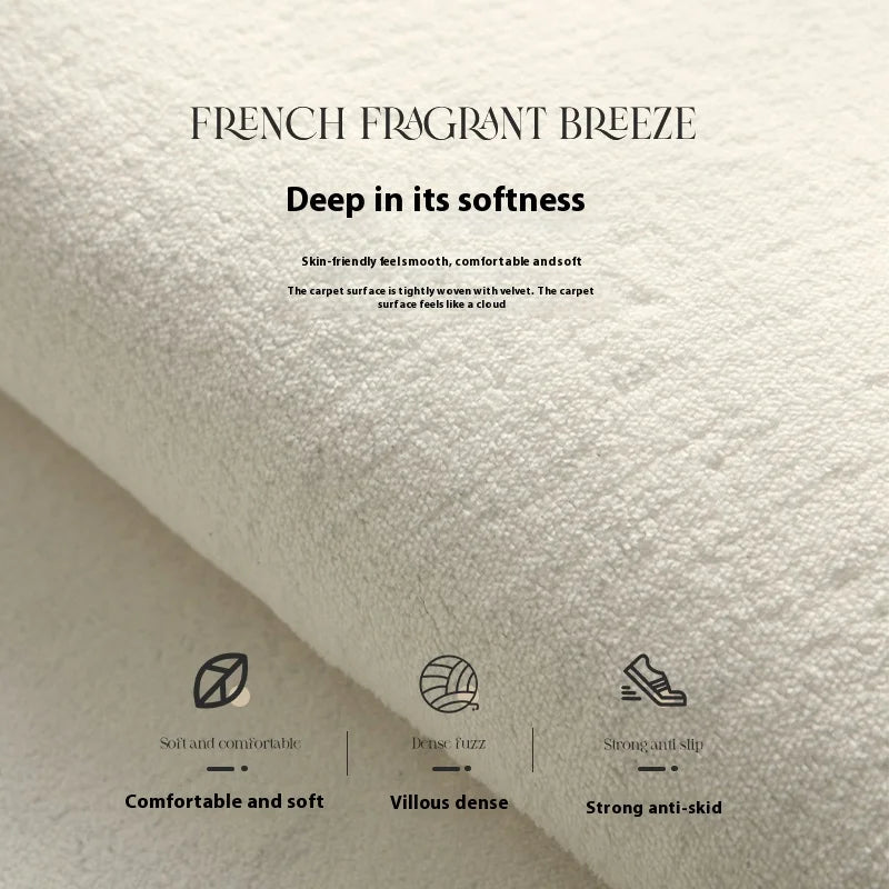 Designer-Inspired Oval Bedroom Rug - Luxury Logo Design with Lace Border