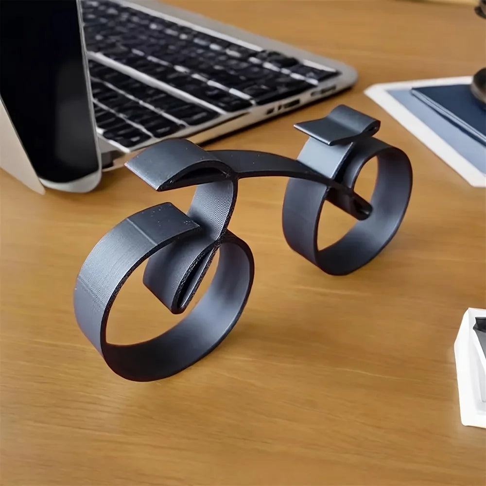 Modern Black Abstract Bicycle Sculpture - Chic Bike Decor Piece for Home & Office, Ideal for Living Room, Bedroom, Study