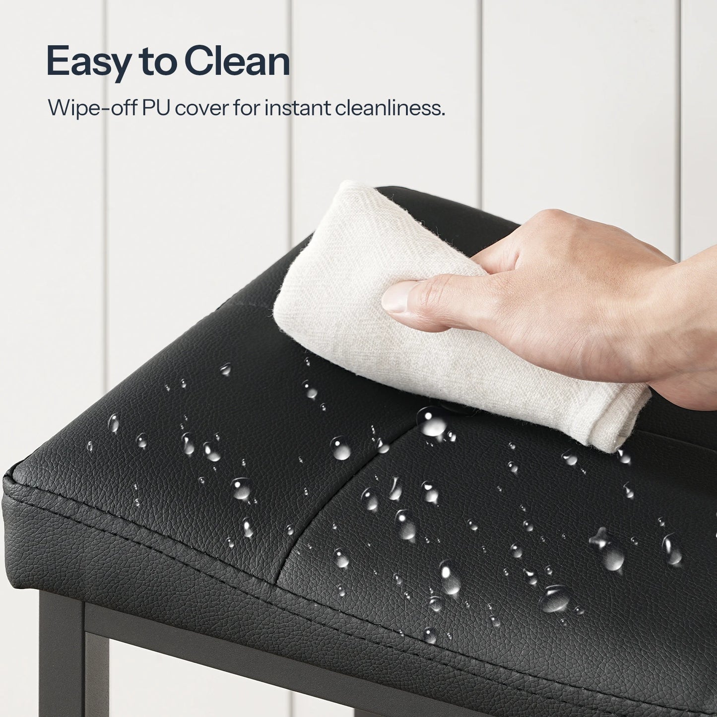 HOOBRO Bar Stools 25.4" Saddle Stools with PU Upholstery Counter Height Stools with Footrest Kitchen Breakfast Chairs for Cafe