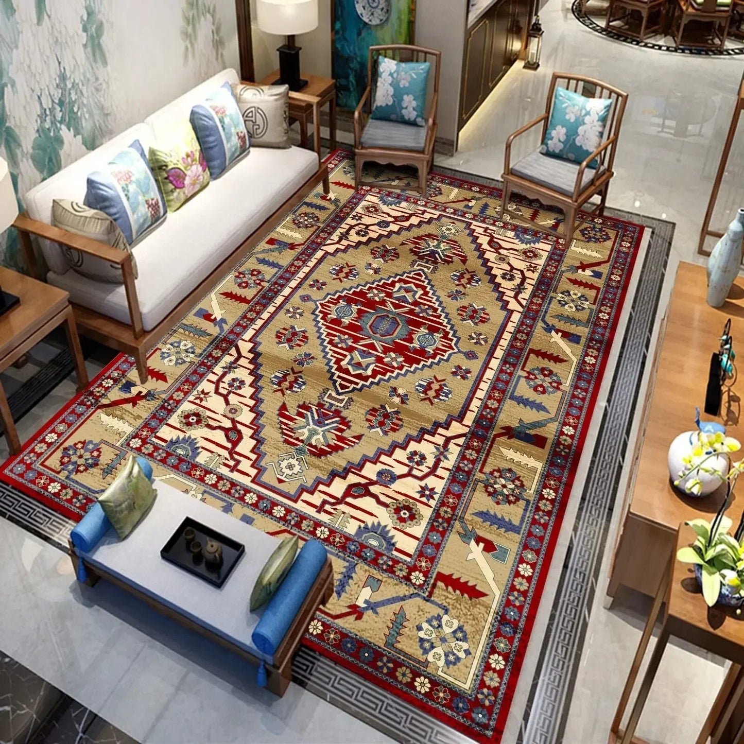 Persian Luxury Rug - Traditional Medallion Area Carpet