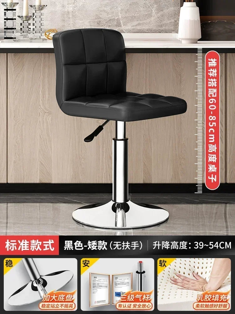 Upholstered Bar Stools 24-Inch Counter Height Stools Modern Kitchen Chairs with Metal Base PU Leather Stools