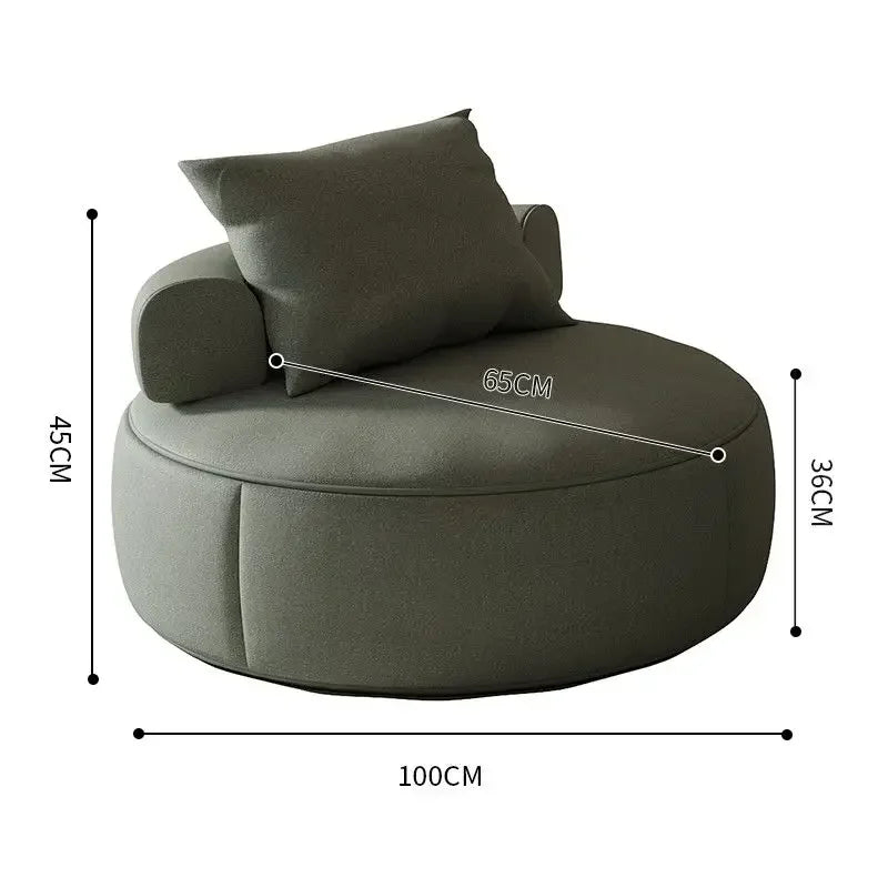 Round Lounge Chair – Sculptural Accent Seating with Bolster