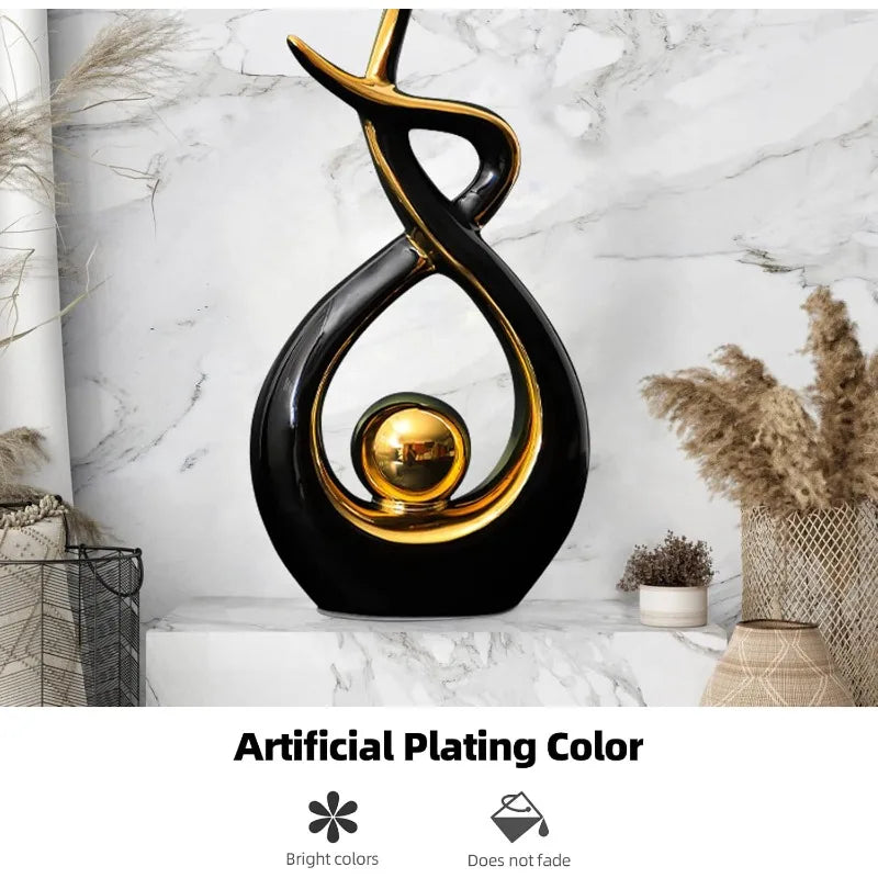 Modern Abstract Art Ceramic Statue Sculpture Home Decoration Living Room Dining Room Ornaments for Office Table Hopeful Flame