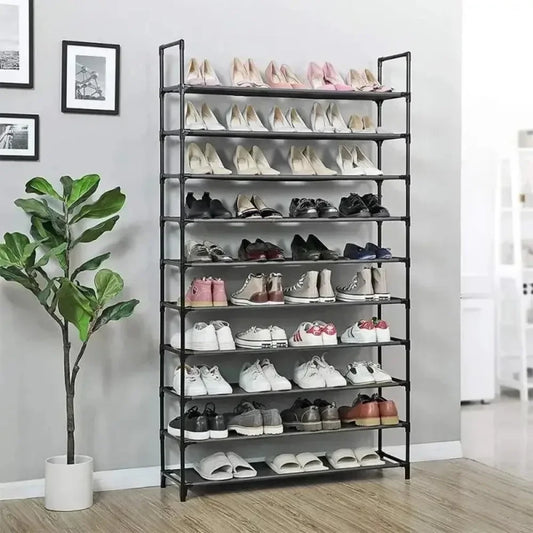 10-Tier Shoe Storage Cabinet - Multi-Layer Standing Rack