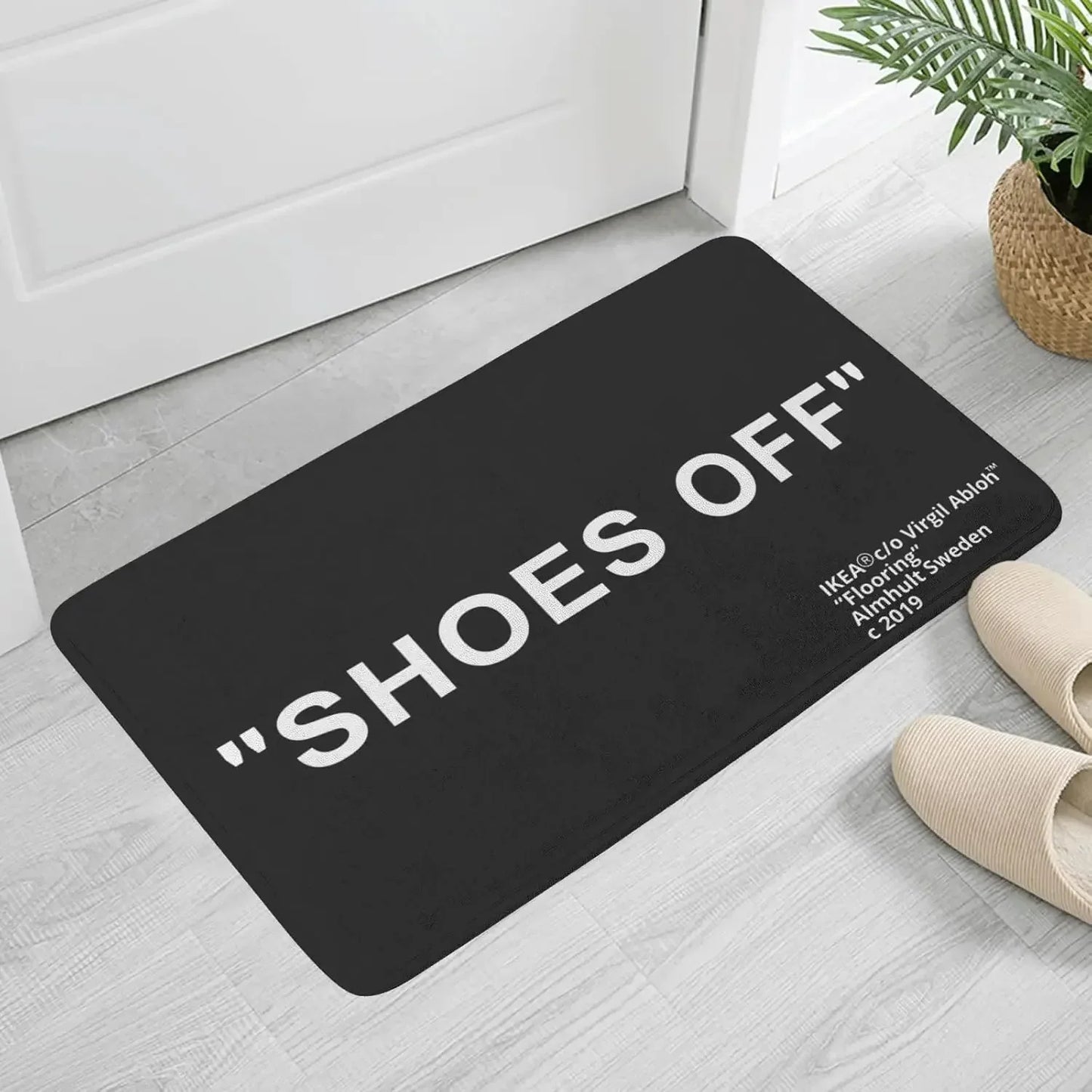 Shoes Off Doormat - Soft Non-Slip Entryway Rug