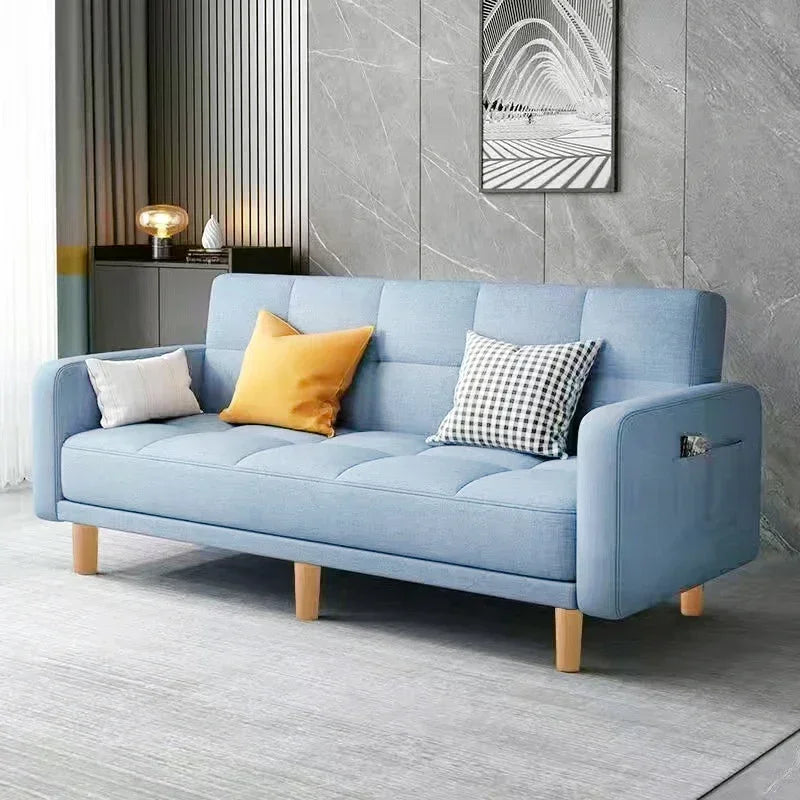 Sofa living room Small apartment rental room Folding sofa bed Single double bedroom Simple modern apartment Fabric sofa
