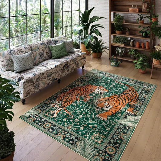 Jungle Tiger Rug - Luxury Oriental Area Carpet
