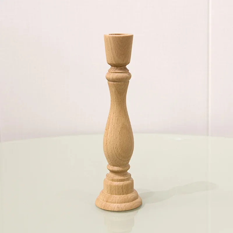 Solid Wooden Travel Menorah - Handcrafted Jewish Candle Holder for Shabbat, Wedding Decor & Ritual Candlesticks (1-Piece Set)