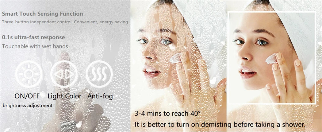 Oval LED Bathroom Mirror with Anti-Fog - Dimmable Lighting, 500x1000mm