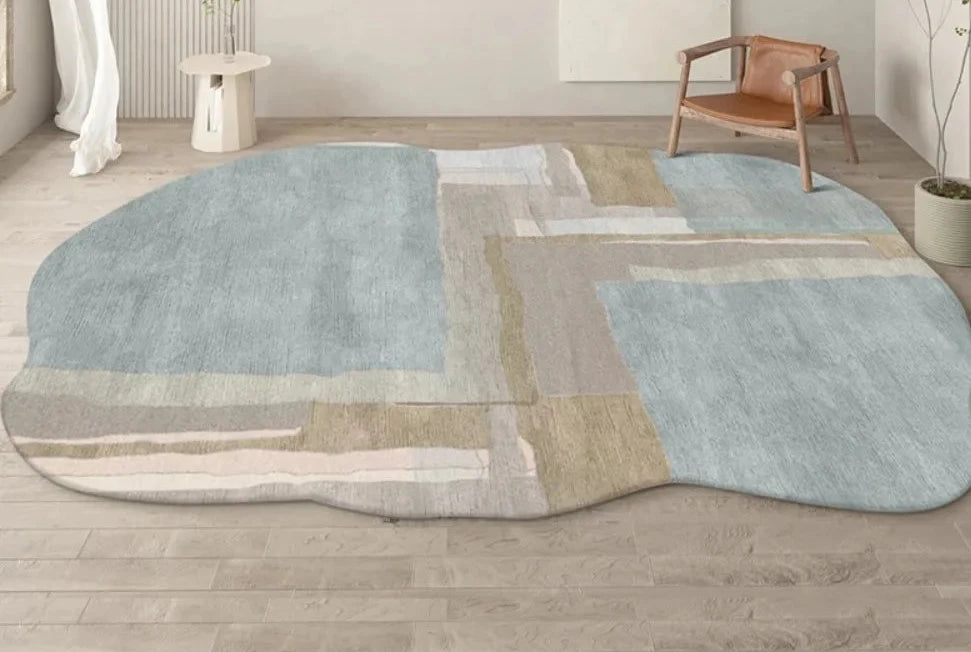 Minimalist Linear Rug - Modern Abstract Irregular Carpet