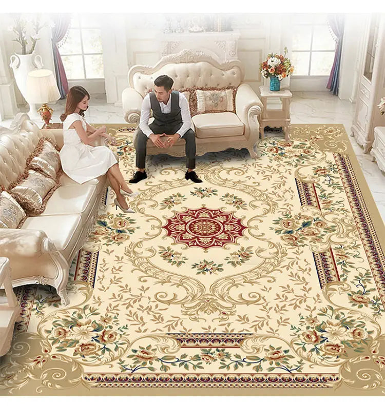 Traditional Floral Medallion Rug – Ornate Persian-Style Carpet for Living Room