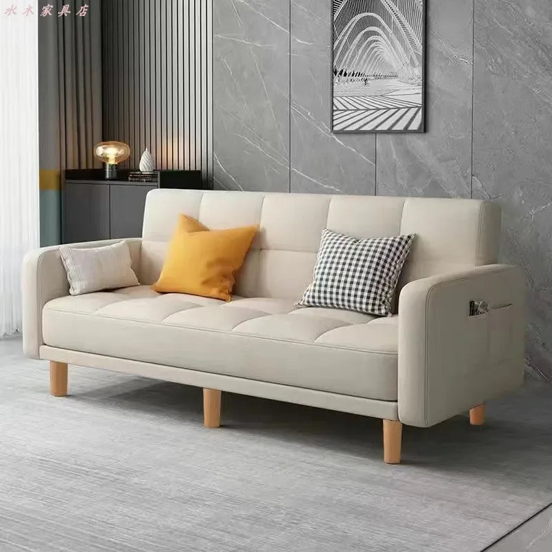 Sofa living room Small apartment rental room Folding sofa bed Single double bedroom Simple modern apartment Fabric sofa