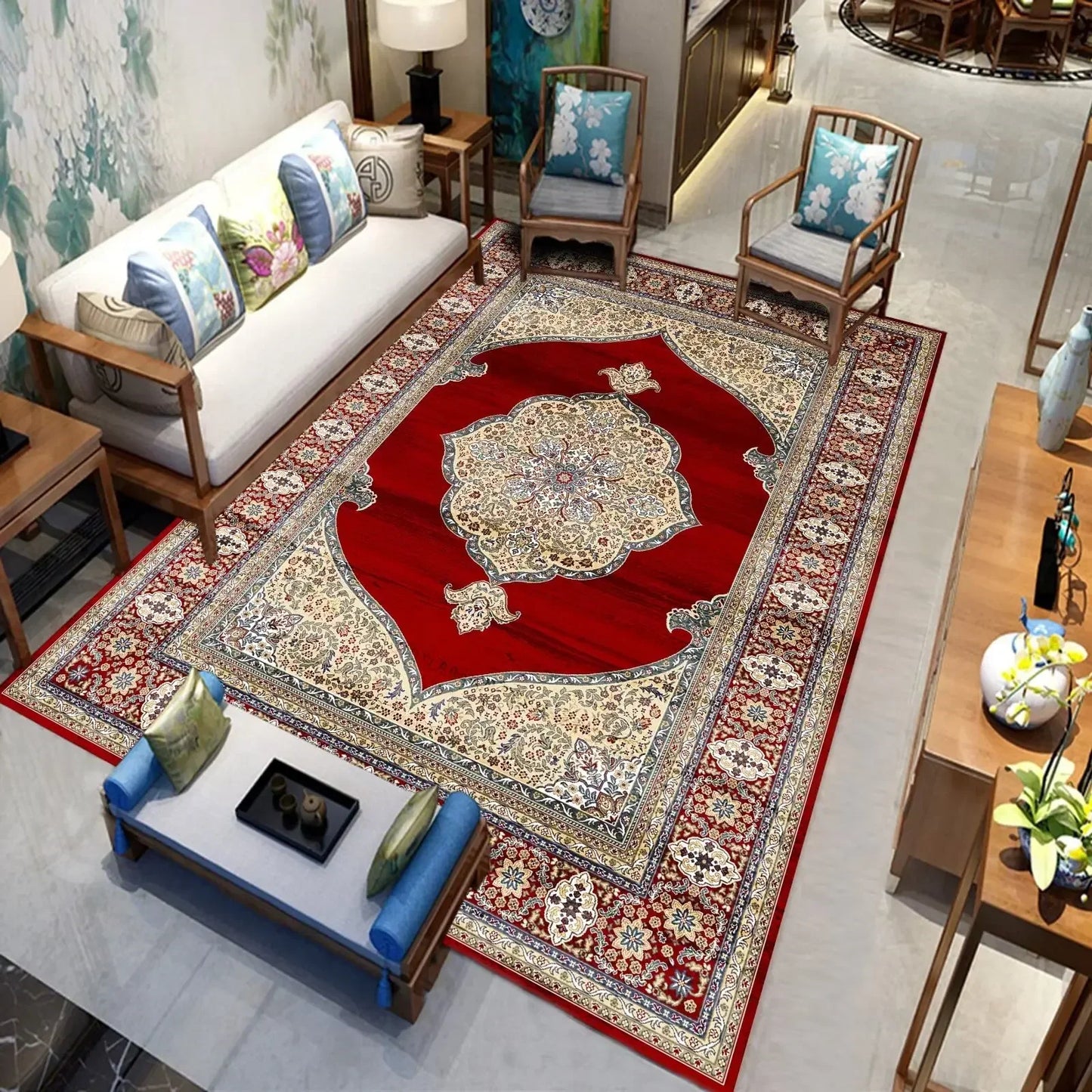 Persian Luxury Rug - Traditional Medallion Area Carpet